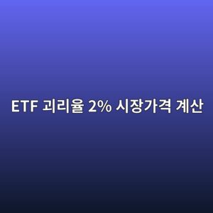 ETF 괴리율 2% 시장가격 계산 NAV 1만원이면 적정 가격은 얼마일까 2 etf eab4b4eba6acec9ca8 2 ec8b9cec9ea5eab080eab2a9 eab384ec82b0 1789366443